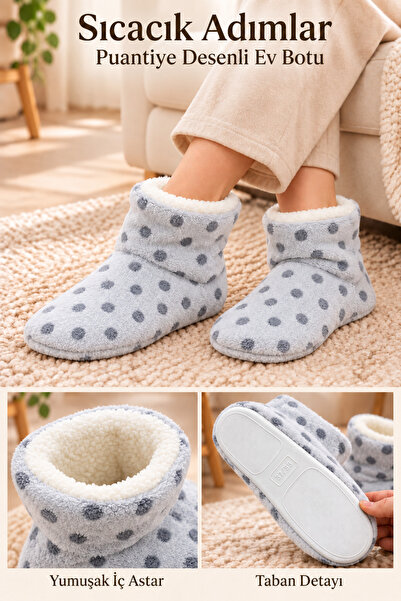 Behtah Kundura Women's Fluffy Wool Slippers Winter House Boots House Shoes So...