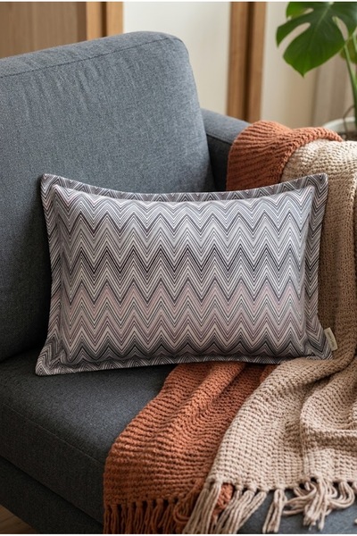 Alseko Concept 02-Husă de pernă cu model zig-zag imprimat, 43x43 cm