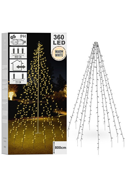 Vilde Lumini de Crăciun cu 360 LED-uri pentru stâlp