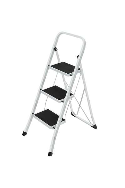SONGMICS Scară pliabilă cu 3 trepte, sarcină maximă 150 kg, oțel, 47x75x105 c...