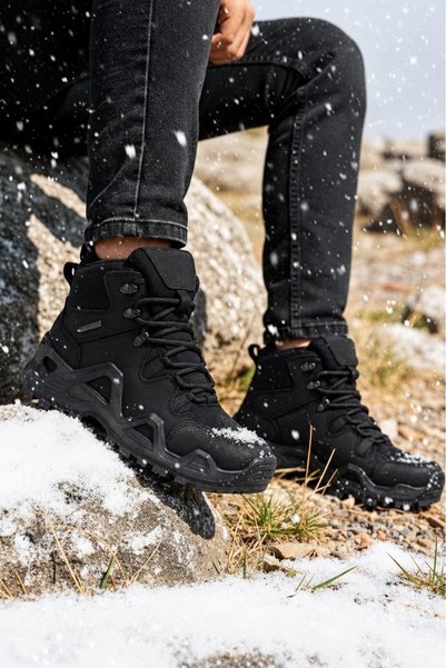 Rüya Ayakkabı Genuine Leather Men's Outdoor Boots Water Resistant Winter Trek...