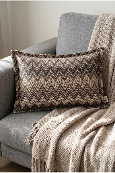 Alseko Concept 02-Husă de pernă cu model zig-zag imprimat, 43x43 cm