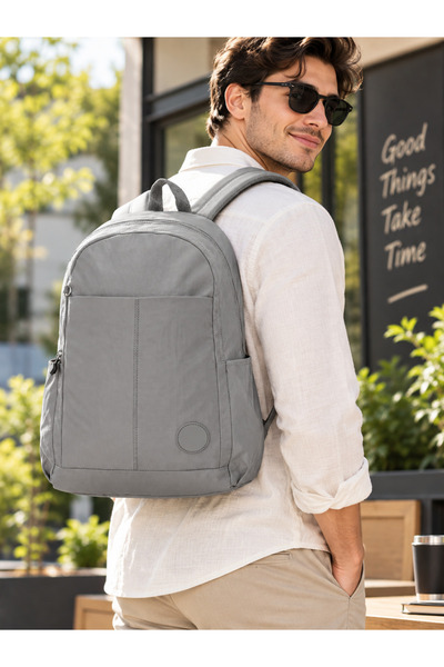 Bagacar Unisex Lightweight Multi-Compartment Daily School Business and Travel Backpack