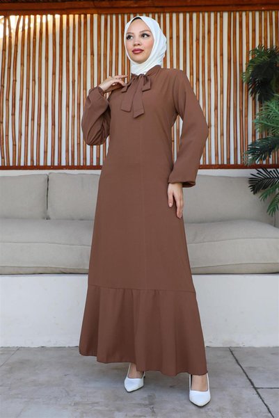 Mestore Hijab Model Dress Brown