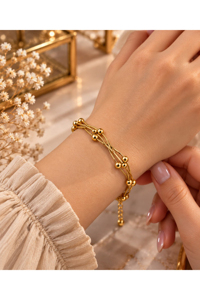 Generic Brand Elegant Women's Bracelet with Gold Top Detail – Stylish Chain B...