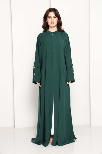 Msquare Fashion Minimalist Designer Abaya with Pearl Accents