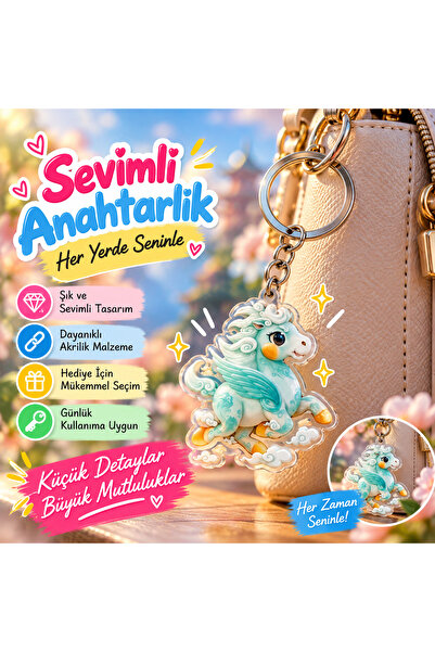 seymen bıçakçılık Cute Horse Figured Keychain Bag and Key Accessory Decorativ...