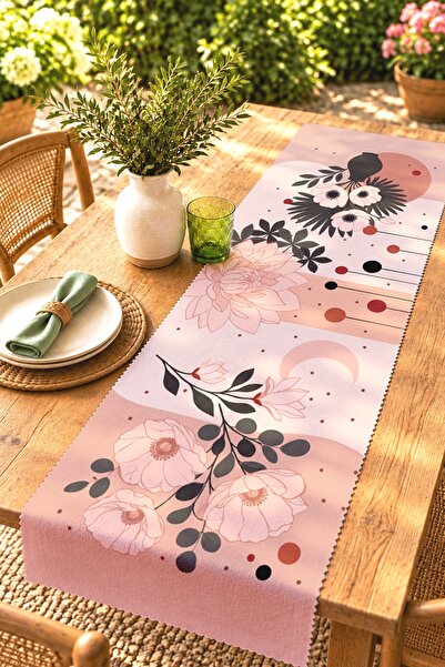 EVPANYA Cream Tones Floral Patterned Runner/Tablecloth/Placemat