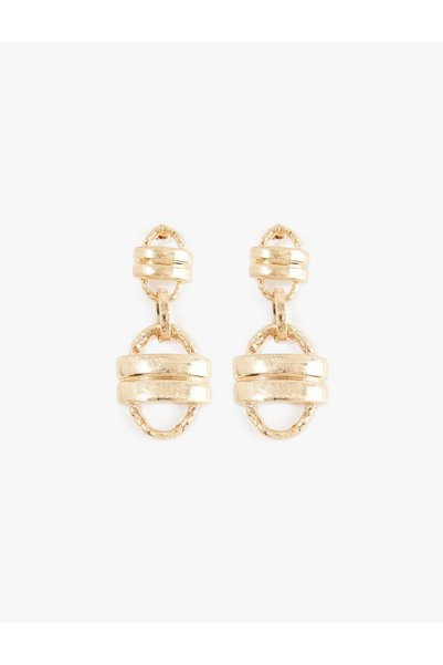 Koton Steel Mixed Textured Dangle Earrings
