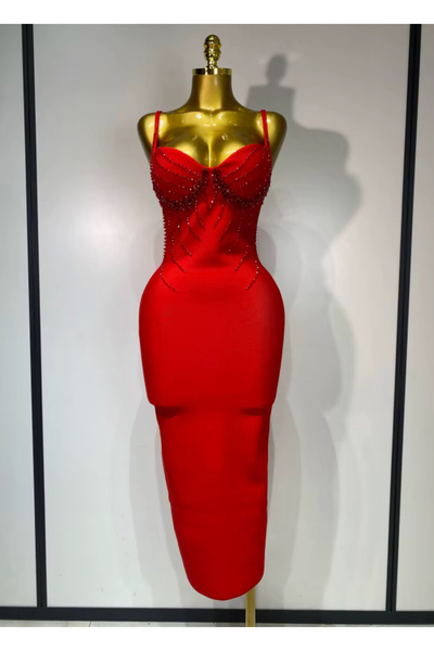 Generic Brand Rochie elegantă roșie