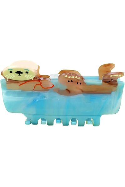 GENERAL Cute Animal Hair Claw Clips for Women, Bathtub Otter High Grade Hair ...