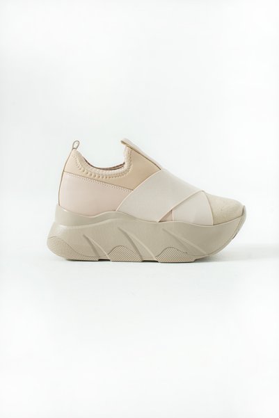 kajal ayakkabı Ljn 7526 High-Sole Cross-Strapped Casual Shoes