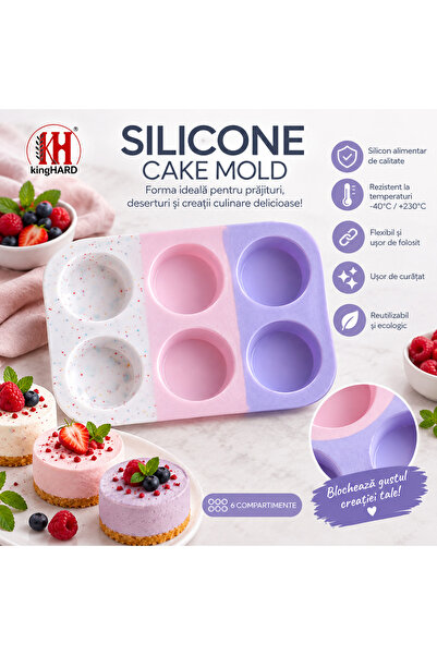 Generic Brand Formă din silicon pentru prăjituri – 6 compartimente