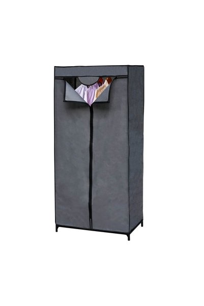 OEM Dulap Textil Gri 70x45x150 cm, Cadru Metalic pentru Organizarea Hainelor