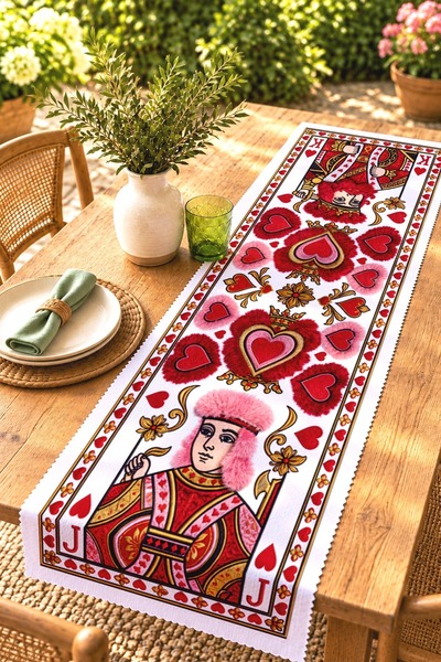 EVPANYA (No Feathers) Digital Printing Cards Patterned Runner / Tablecloth / ...