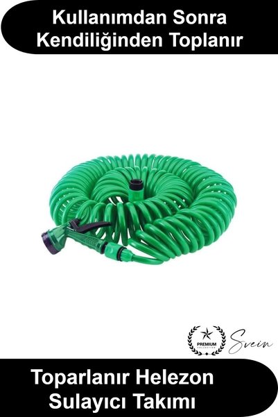 Svein Spiral Bahçe Hortumu 30 Metre Kendiliğinden Toplanan Otomatik Kıvrılmaz...