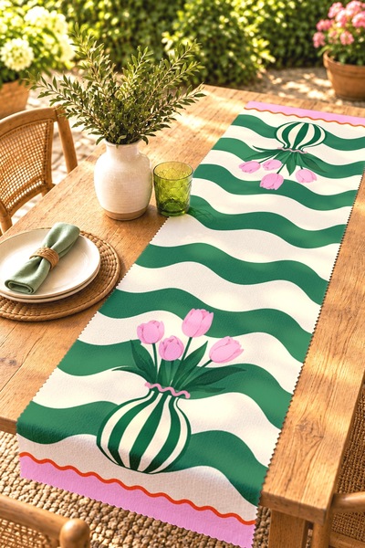 EVPANYA Kahveci Kazlar Patterned Runner / Tablecloth / Placemat