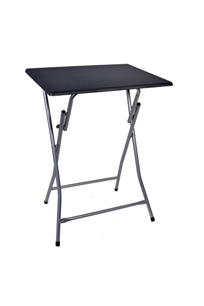 OEM Masă pliabilă neagră 48x38x65 cm, cadru oțel, blat MDF, compactă și practică