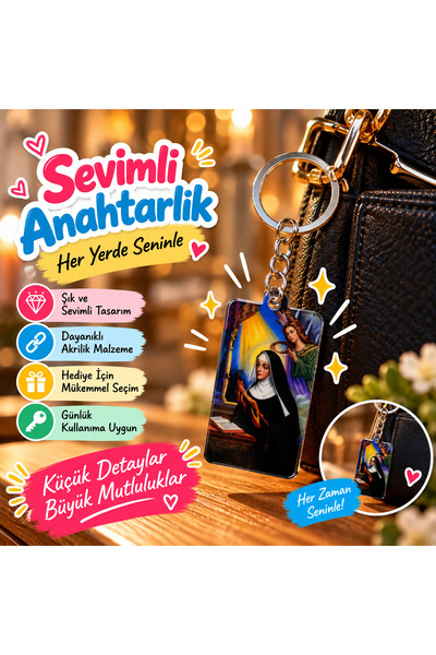 seymen bıçakçılık Religious Figure Keychain – Decorative Bag Keychain with Re...