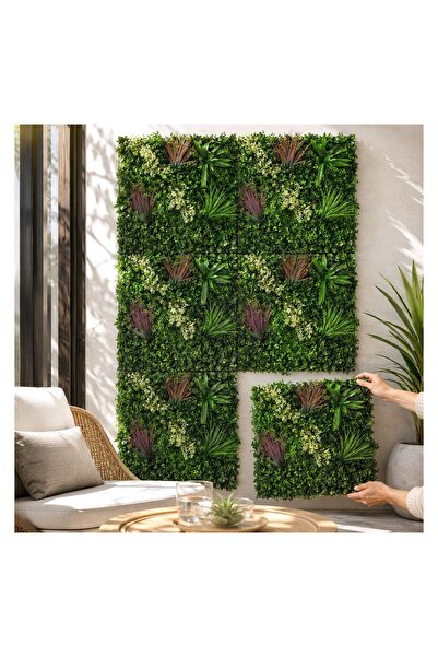 OEM Panou Decorativ cu Plante Artificiale și Flori 50x50 cm, Modular