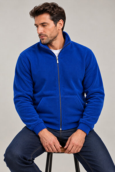 Beyome Unisex 270 Gr Cotton Fleece Zippered Stand Collar Kangaroo Pocket Wint...