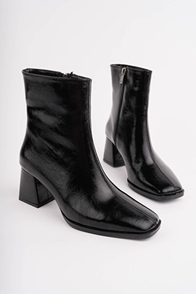 Egepass Nayi̇ss Women's Heeled Boots with Blunt Toe and Side Zipper _ Heeled ...