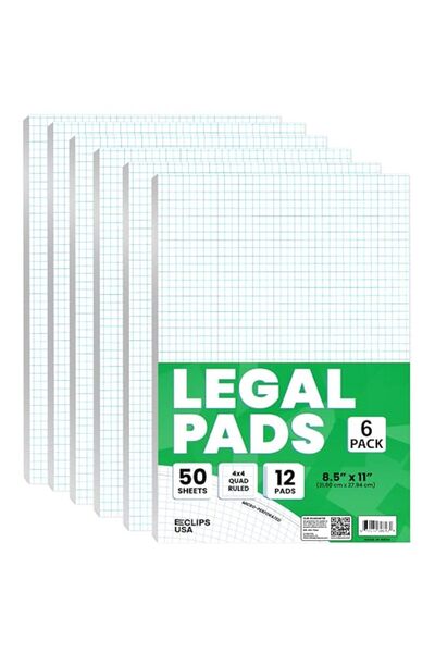 GENERAL E-CLIPS USA Graph Paper Pad, Graph Paper Notebook, 4 x 4 An Inch Quad...