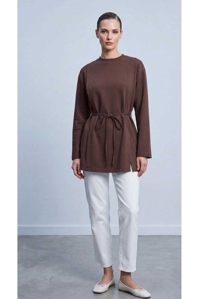 Yırtmaçlı Bağcıklı Tunik Sweat