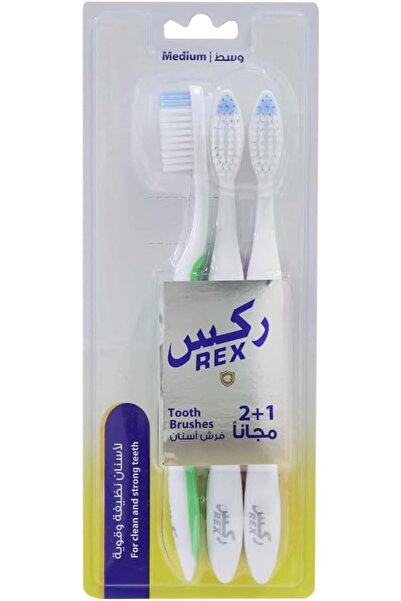 REX Toothbrush Medium, 2+1 Free