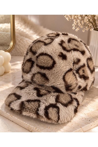 ZRN AKSESUAR Women's Plush Hat Imported Stylish Design Lined Soft Textured Adjustable Elastic Adjustable Stopper Winter Hat