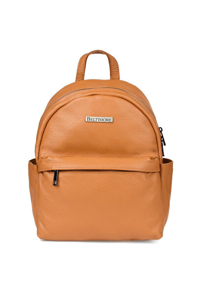 Beltimore Rucsac mic din piele, camel, pentru femei, rucsac elegant A5 P15