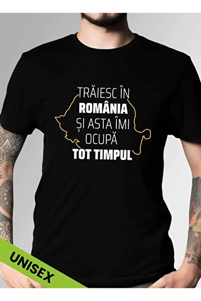 XPLODE Tricou Traiesc în România Supradimensionat