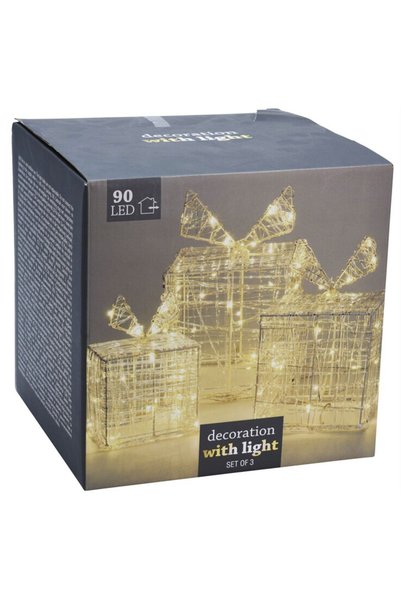 Vilde Cadouri luminoase 90 LED-uri de exterior 3 bucăți.