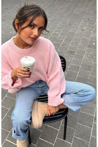 bycollectionluxury Kadın Bisiklet Yaka Yumuşak Dokulu Oversize Triko Kazak