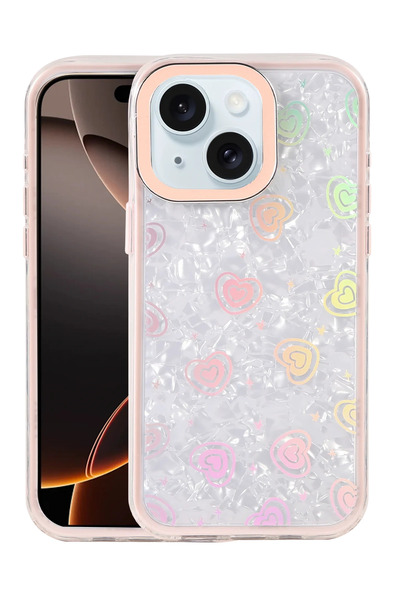 New Face Zngzrmll Newface iPhone 14 Lumi Patterned Cover (222034) - Pink