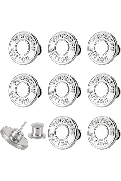 GENERAL 8 Sets of 17 mm Pants Button, Jean Buttons Pins for Loose Jeans, Adju...