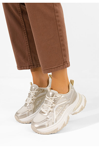 B T Shoes Jarina gold platform Sneakers