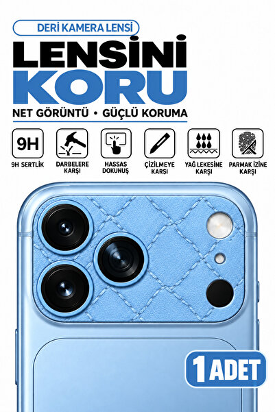 WANNA PROTECT (Deri Dikişli) iPhone 17 Pro Max / 18 Pro Max Uyumlu Kamera Len...