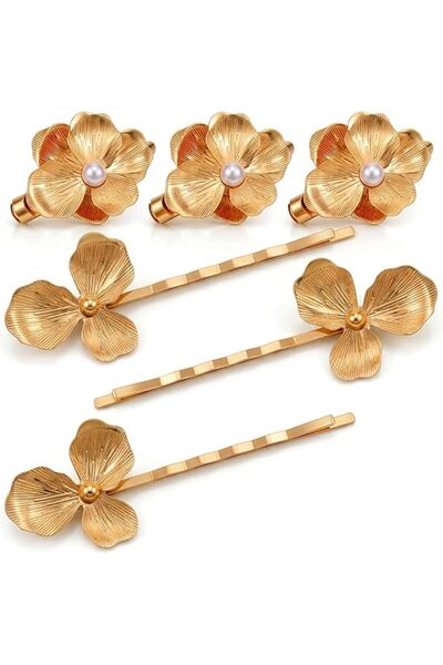 GENERAL 6PCS Gold Flower Hair Clip, Gold Hair Pins, Vintage HairClip Accessor...