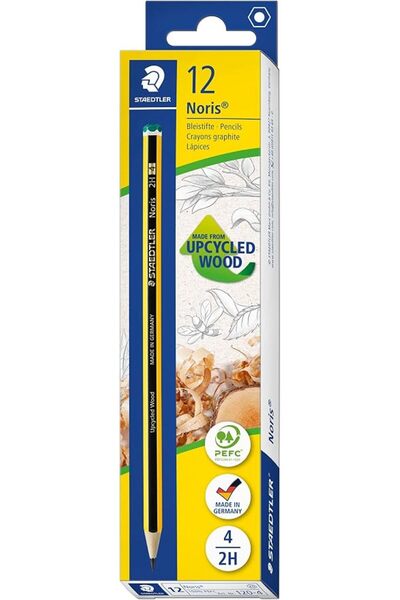 Staedtler Noris 120 Pencil, Made from Upcycled Wood, Hardness 2H, Non-Slip So...