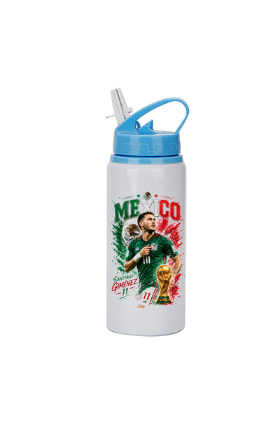 Photoretous Μπουκάλι νερού 600ml, Λευκό με γαλάζιο καπάκι, Παγκόσμιο Κύπελλο ...
