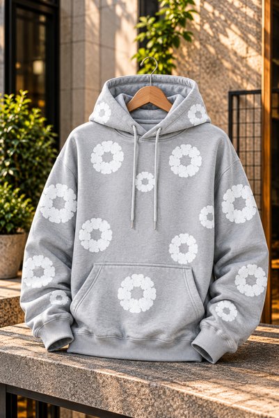 Urban Look Unisex Oversize Floral Print Hooded Sweatshirt – Comfortable Casua...