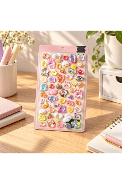 Cute ملصقات ثلاثية الأبعاد، ملصقات لطيفة بتصميم حيوانات، مناسبة لزجاجات الميا...