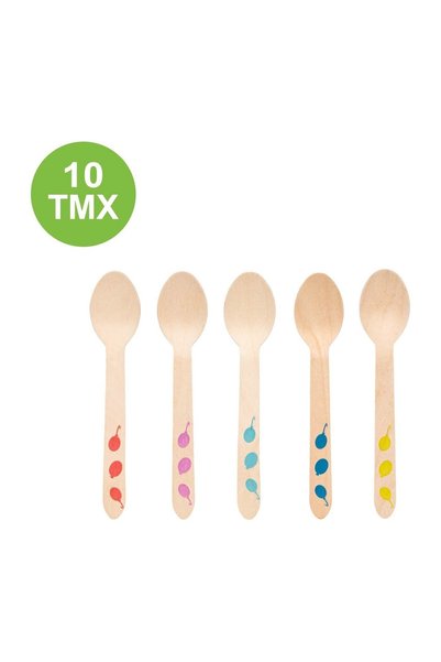 Jumbo Linguri din Lemn de Petrecere Baloane Colorate 16 cm - 10 buc.