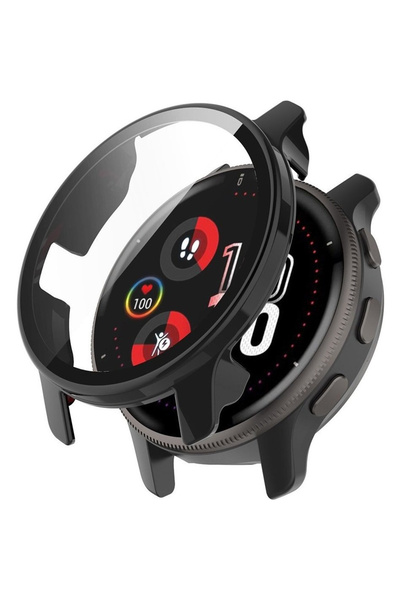 XGSM Carcasă 2 în 1 + Sticlă securizată pentru Garmin Venu 2 Plus, Negru