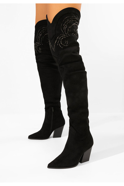 B T Shoes Alenea black over-the-knee boots