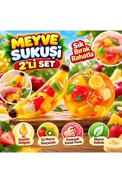 Gezinfini Hediyelik Needoh Vazelin Dolgulu İçi Meyve Parçacıklı Muz ve Elma S...
