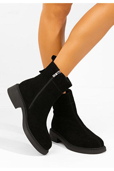 B T Shoes Ghete dama piele Durya negre
