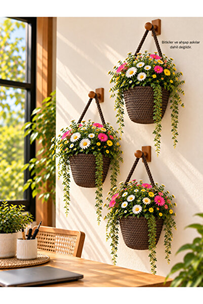 EGE ÖRGÜM Mini coș din 3 piese 12x11 cm Organizator coș decorativ Coș de pere...