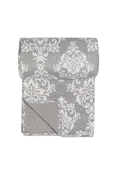 OEM Cuvertură Reversibilă Gri Damask 220x240 cm – 2 Fețe, Design Elegant pent...